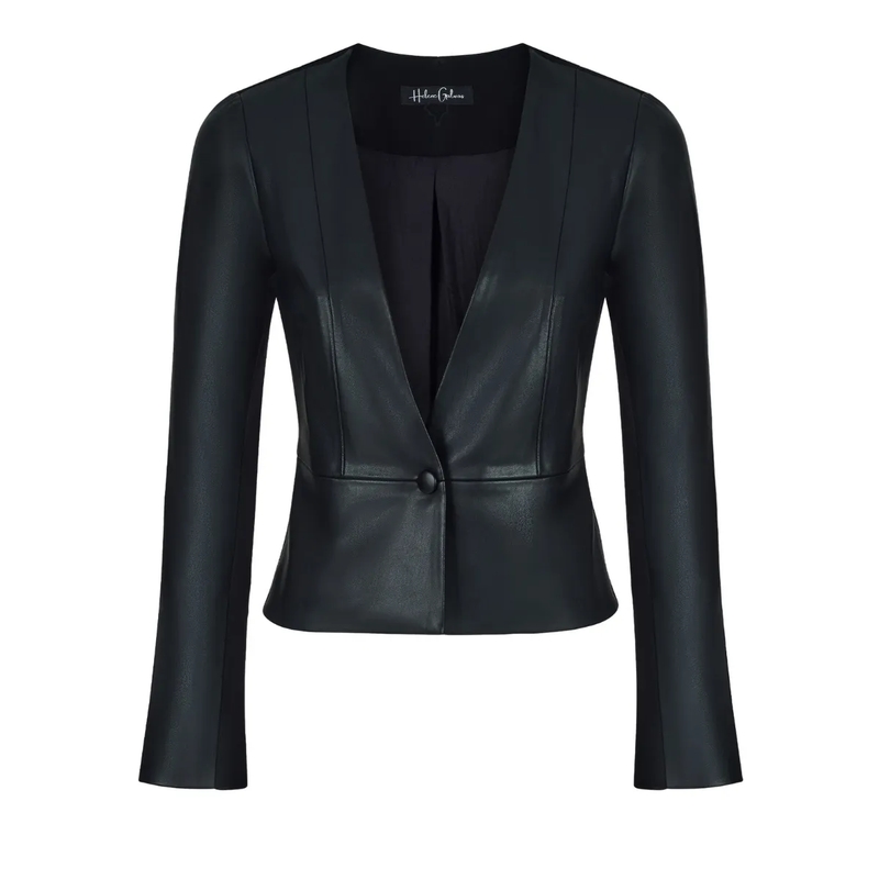 Helene Galwas Blazer Taillierter Kurzblazer LEYLA- Einknöpfiger Kurzb schwarz
