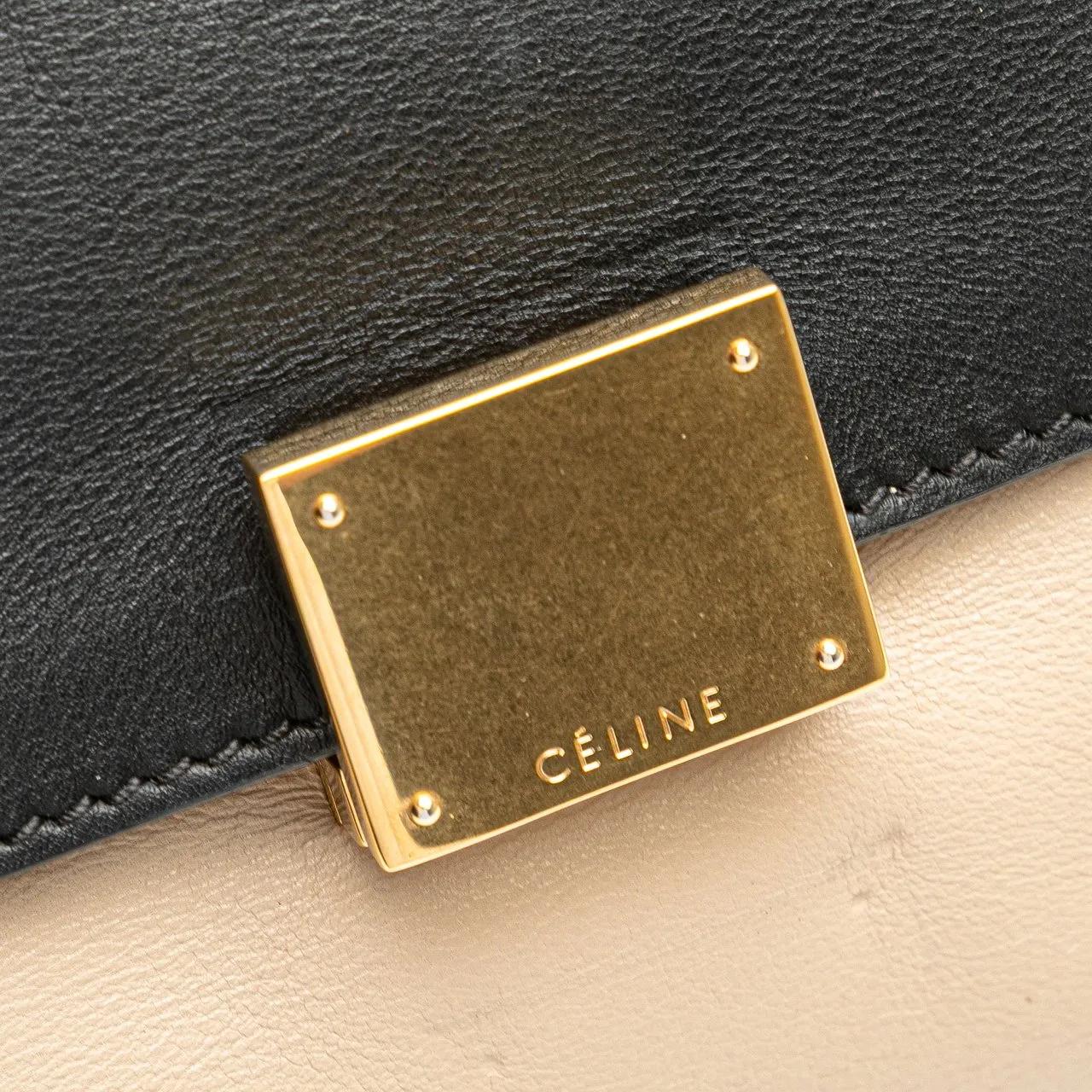 Thumbnail - Celine Hobo Bags - Medium Bicolor Calfskin and Suede Trapeze Satchel - Gr. unisize - in Braun - für Damen