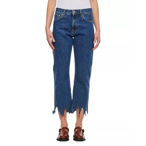 J.W.Anderson Lasercut Cropped Jeans Blue Gesneden jeans