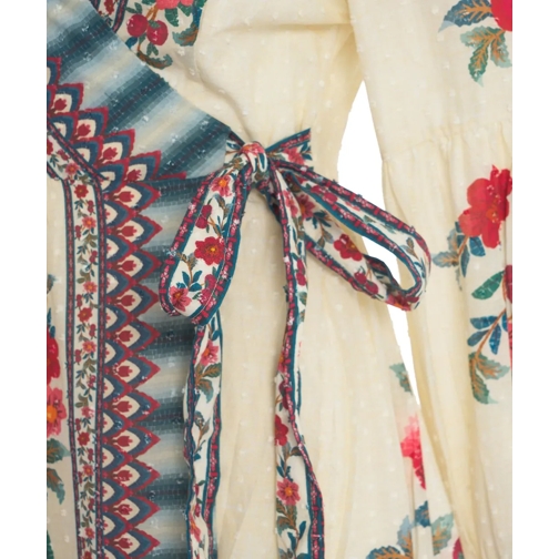 Farm Rio Robes midi Wrap dress with floral pattern beige (Image 5)