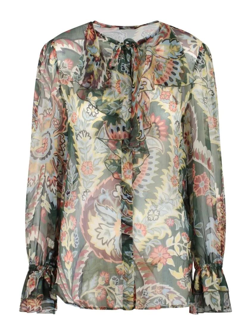 Etro - Rouches Paisley Shirt - Größe 44 - bunt