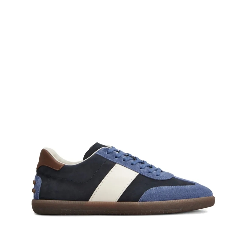 Tod's Low-Top-Sneaker Low-Top Sneakers With Blue Suede Stripe And Contra Blue