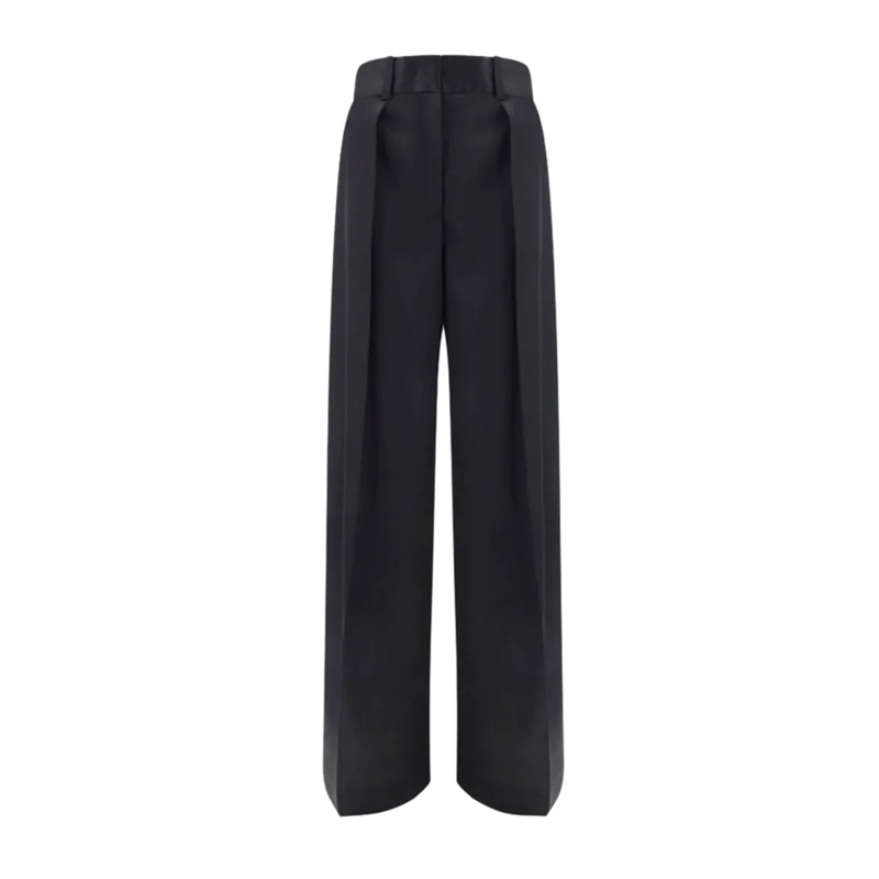 Jil Sander  High-Waisted Wide-Leg Trousers With Flap Pockets Black