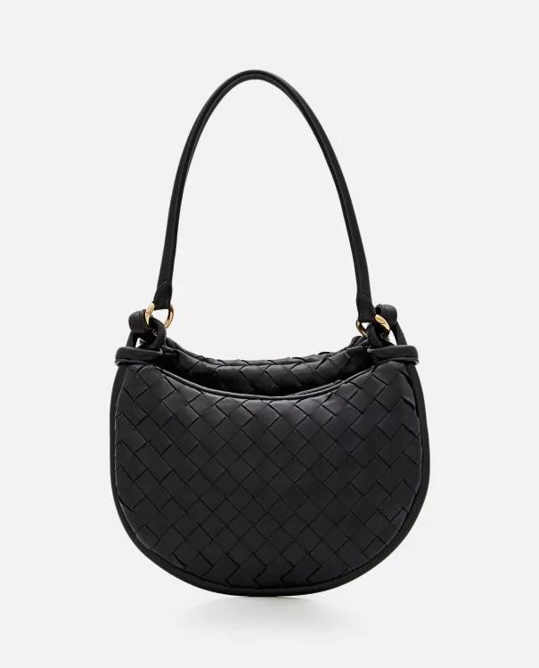 Bottega Veneta Shoppers GEMINI SMALL LEATHER SHOULDER BAG in zwart