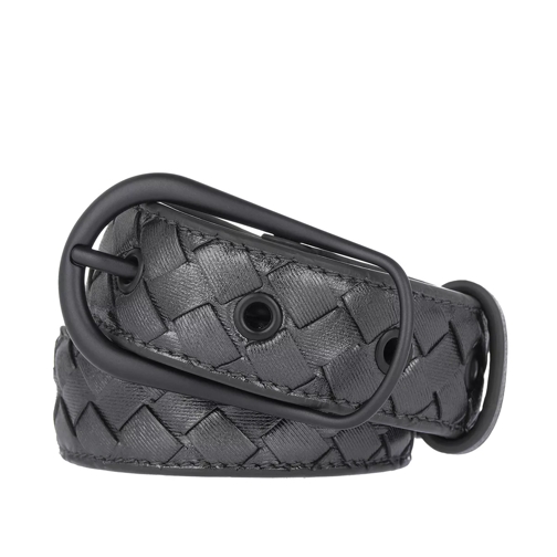 Bottega Veneta Intrecciato Belt Leather Argento Ossidato Leather Belt