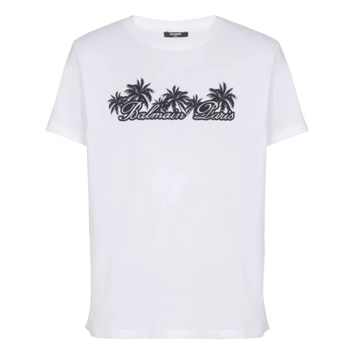 Balmain White Palm-Print T-Shirt White 