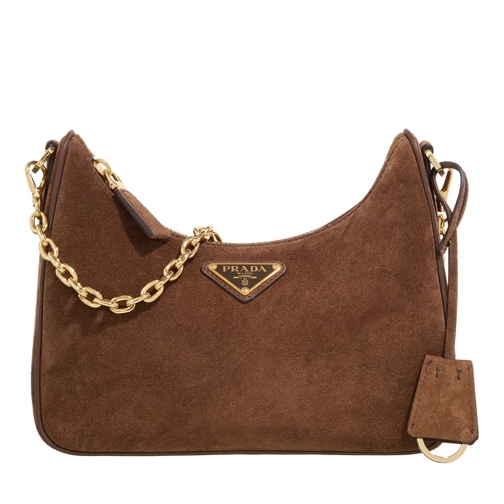 Prada Hobo Bag Borse Tracolla Re-Edition Chaine Dark Brown