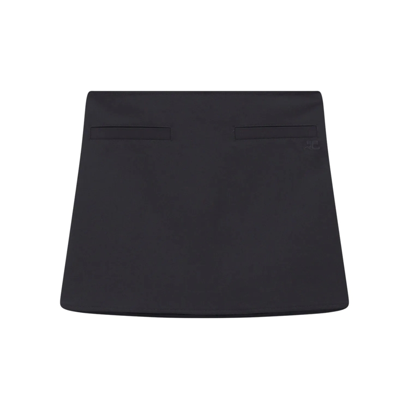 Courrèges Minirock Minirock aus Woll-Mix schwarz