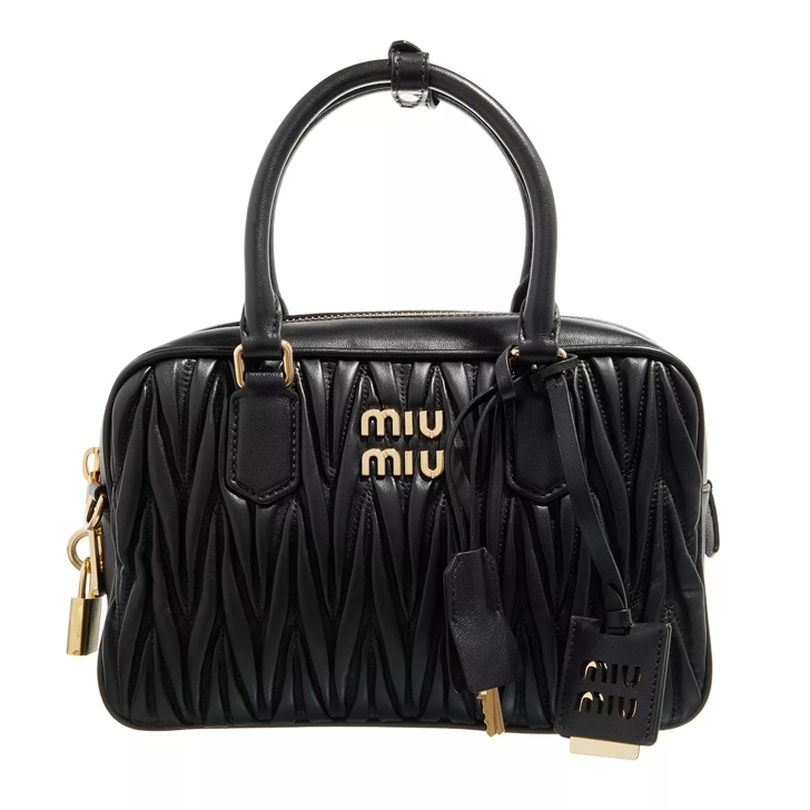 Miu Miu Matelasse Top Handle Bag Black Bowlingtas