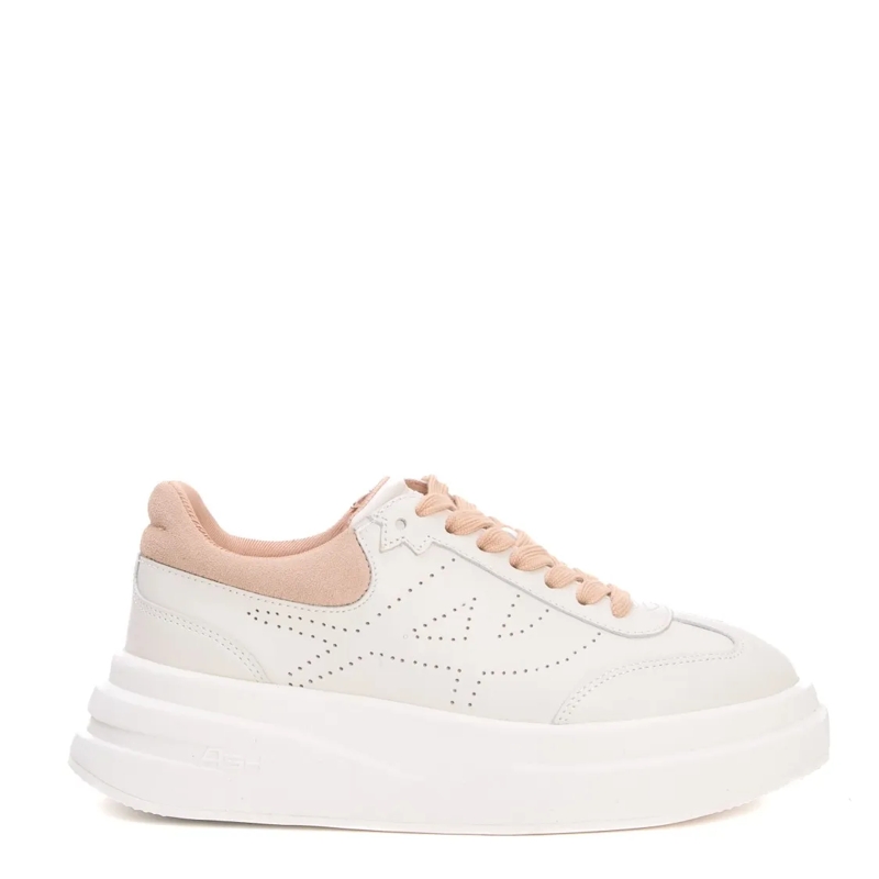 Ash Low-Top-Sneaker White Leather Sneakers With Beige Accents White