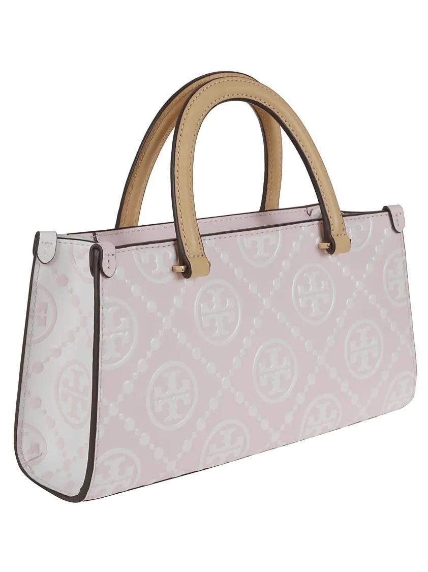TORY BURCH Shoppers & Totes T Monogram Contrast Embossed E W Small Tote in roze