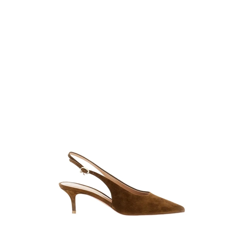Gianvito Rossi Pumps Suede Robbie Sling 55 Neutrals