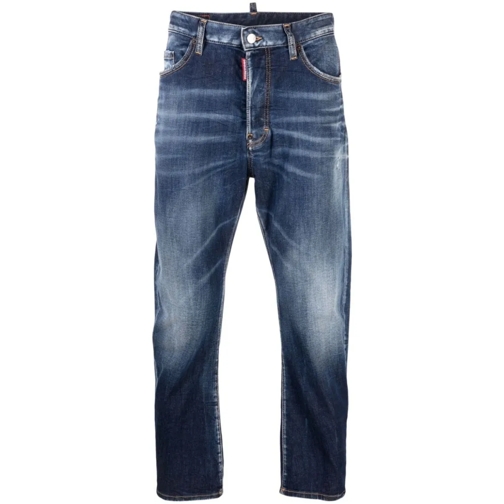 Dsquared2 Jeans Indigo Blue Cotton Washed Denim Jeans Blue