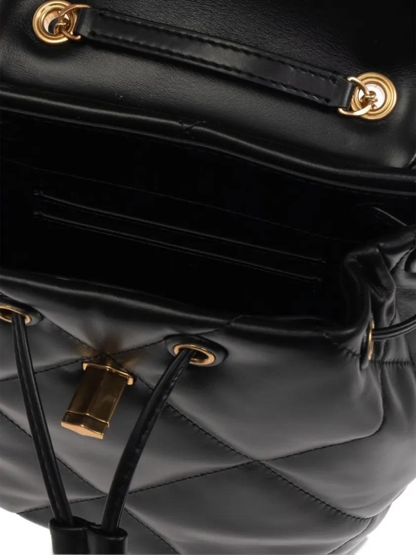 TORY BURCH Hobo bags Quilted Black Shoulder Bag With Chain-Link Straps in zwart
