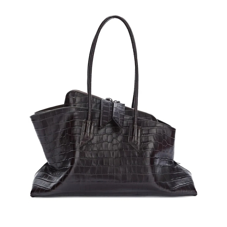 トートバッグ The Attico Structured Crocodile-Effect Brown Bag With The Attico Structured Crocodile-Effect Brown Bag With