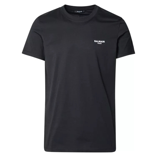 Balmain Black Cotton T-Shirt Black 