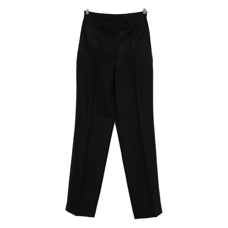 Semi Couture  Straight-Leg Tailored Pants With Mid-Rise Waist Black