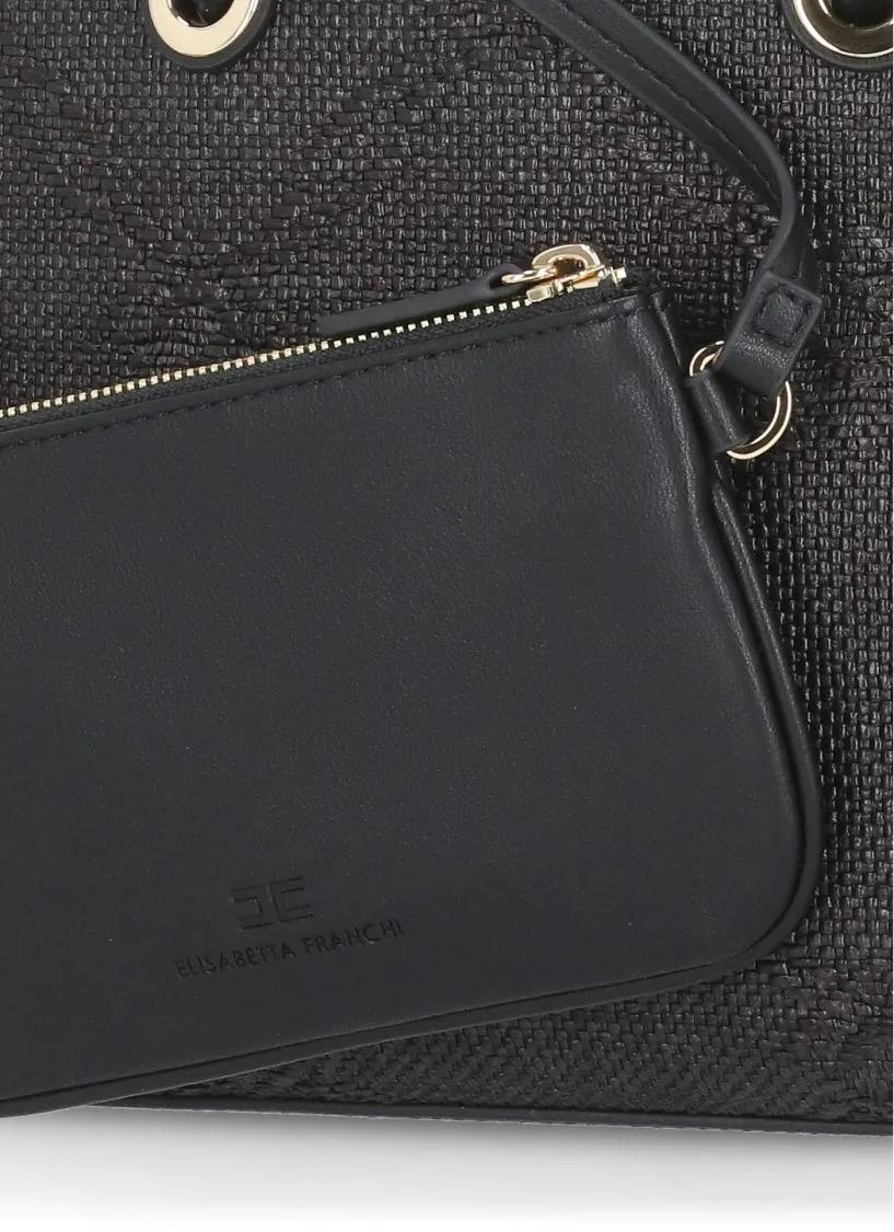 Thumbnail - Elisabetta Franchi Shopper & Totes - Black Canvas Bag - Gr. unisize - in Schwarz - für Damen