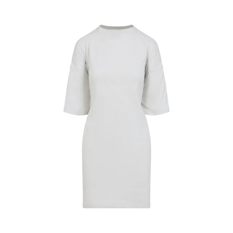 Balenciaga Minikleid White Cotton Dress With Round Neckline And Short S White
