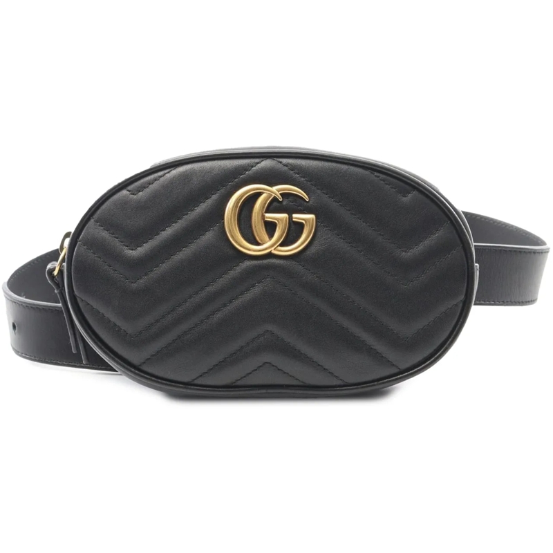 Gucci Sac de ceinture GG Marmont Matelasse Leather Belt Bag schwarz