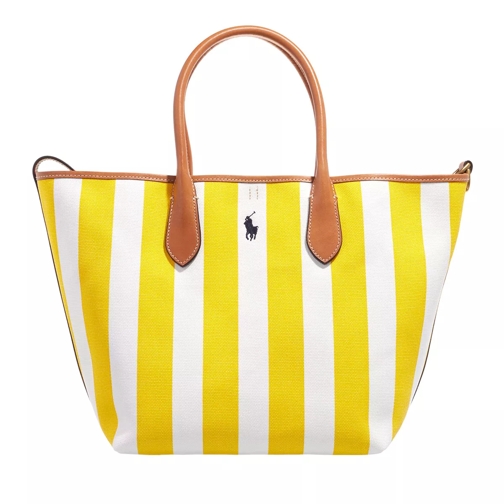 Polo Ralph Lauren Md Blpt Tote Medium Sunfish Yellow/Newprt Navy Strp Shopping Bag