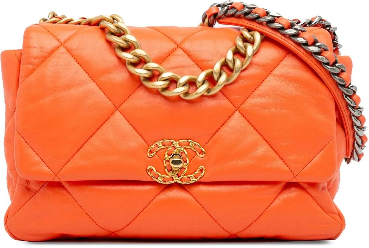 Chanel Hobo Bags - Large 19 Lambskin Flap - Gr. unisize - in Orange - für Damen