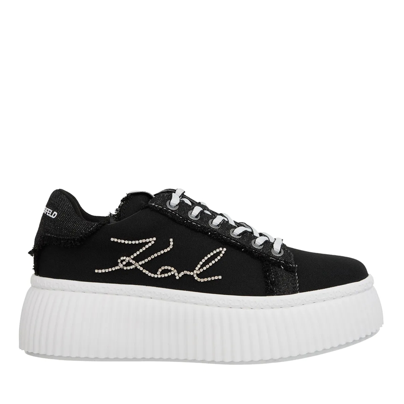 Karl Lagerfeld Plateau-Sneaker Kreeper Lo Signia Mix Lo Lace Black Denim W/Silver