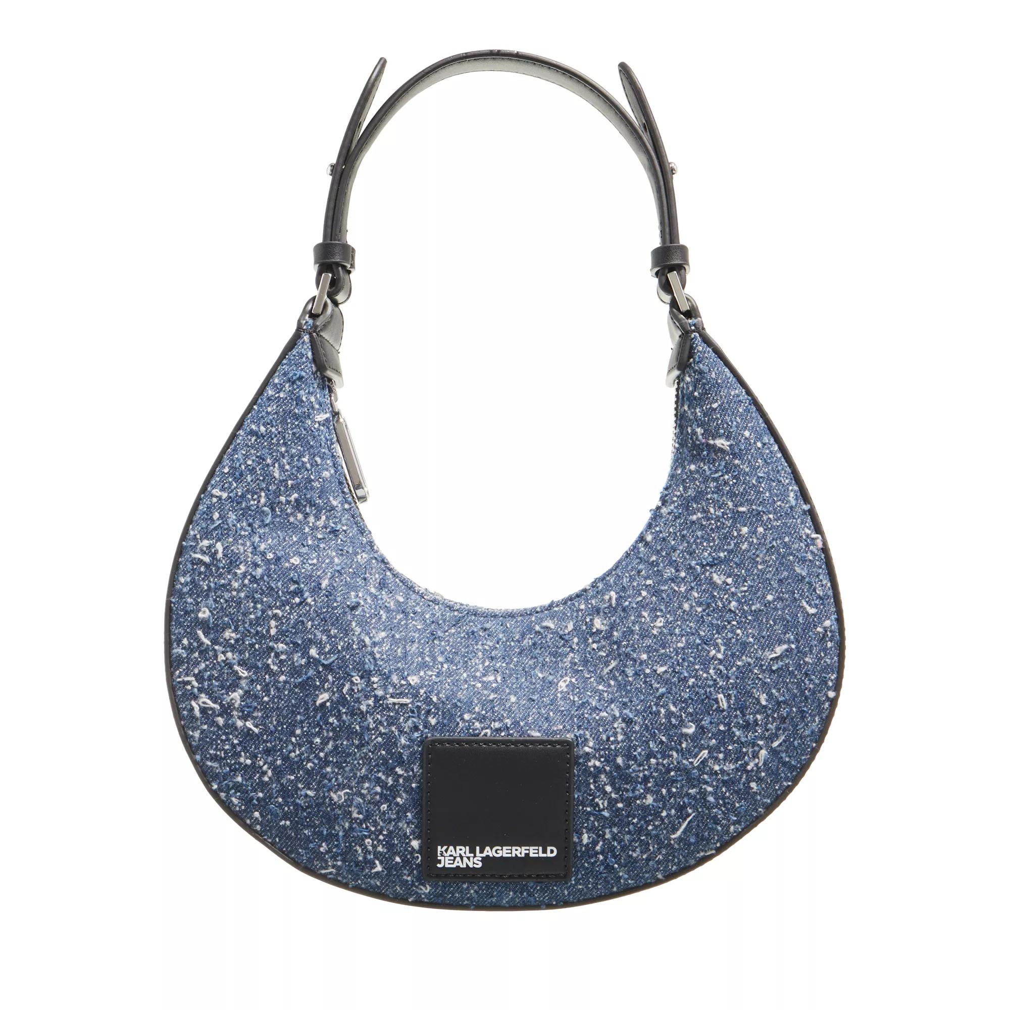 Karl Lagerfeld Jeans Hobo Bag - Tech Leather Small Half Moon - Gr. unisize - in Blau - für Damen