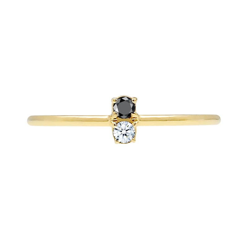 Elli Diamantring Ring Bi-Color Schwarzer Diamant (0.06 ct.) 375 Gel gold(Image 2)