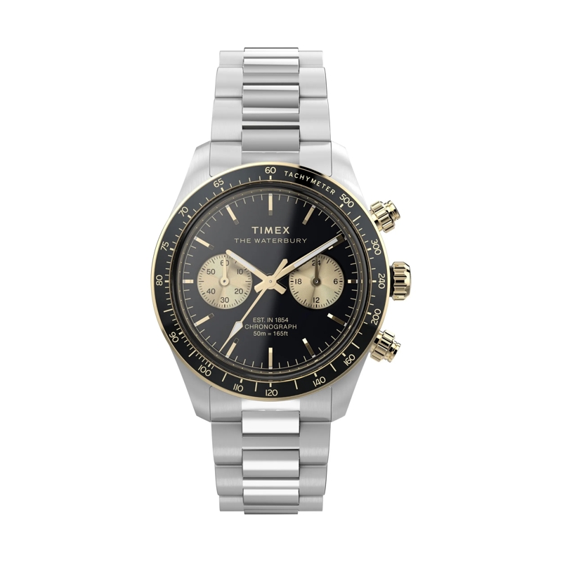 Timex Quarzuhr Quarz-Chronographuhr Waterbury Heritage Chronograp silber