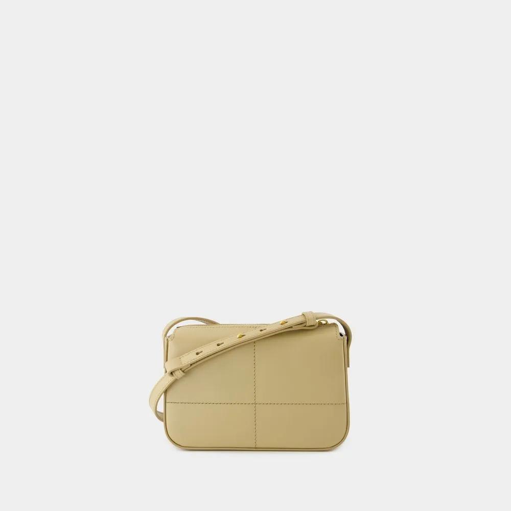 Burberry Beige Leren Crossbody Tas met Magnetische Sluiting Beige Dames
