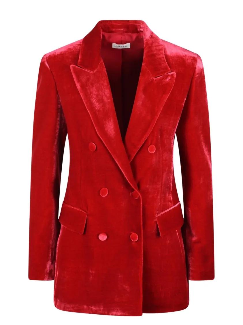 P.A.R.O.S.H. - Relur24 Velvet Blazer - Größe L - rot