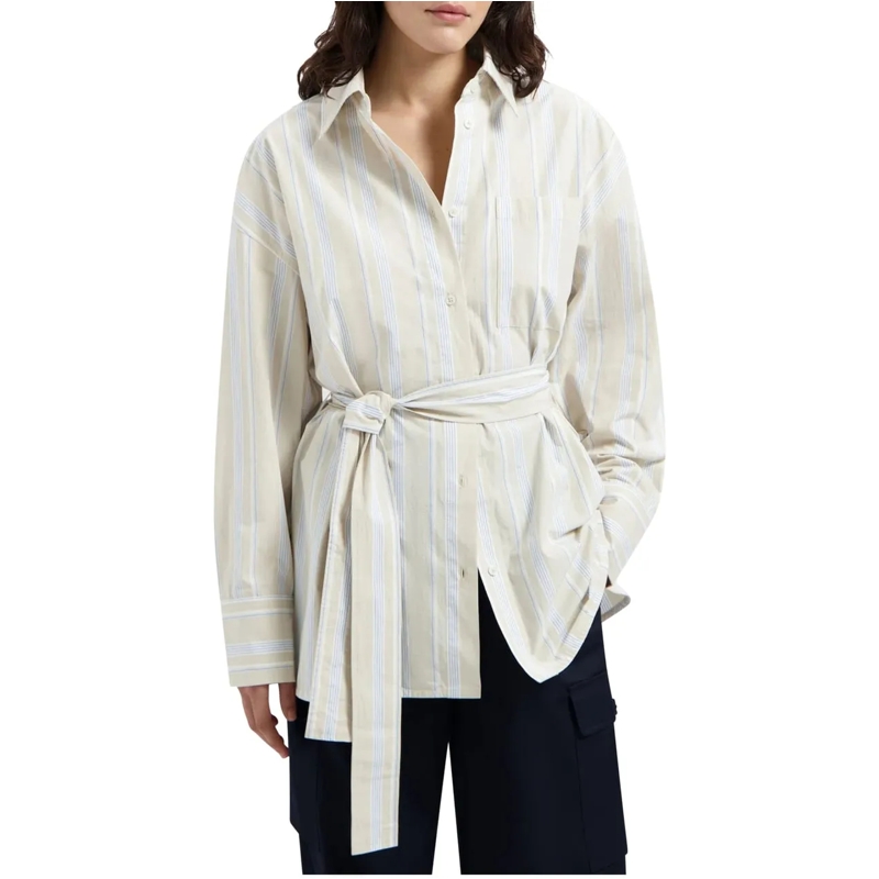 ØLÅF Bluse olaf Stripe Tie Shirt Ls Blouses Blauw W200304 blau(Image 3)