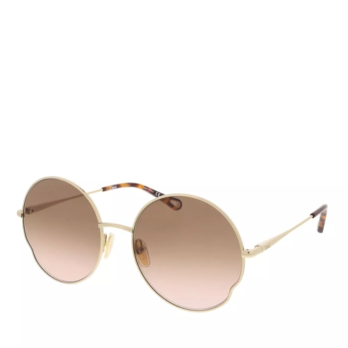 Chloé CH0095S-001 59 Woman Metal Gold-Brown Sunglasses