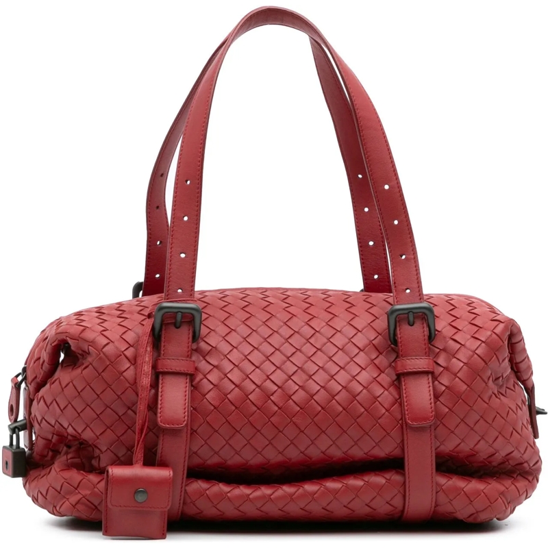 Bottega Veneta Schultertasche Nappa Intrecciato Montaigne Shoulder Bag rot