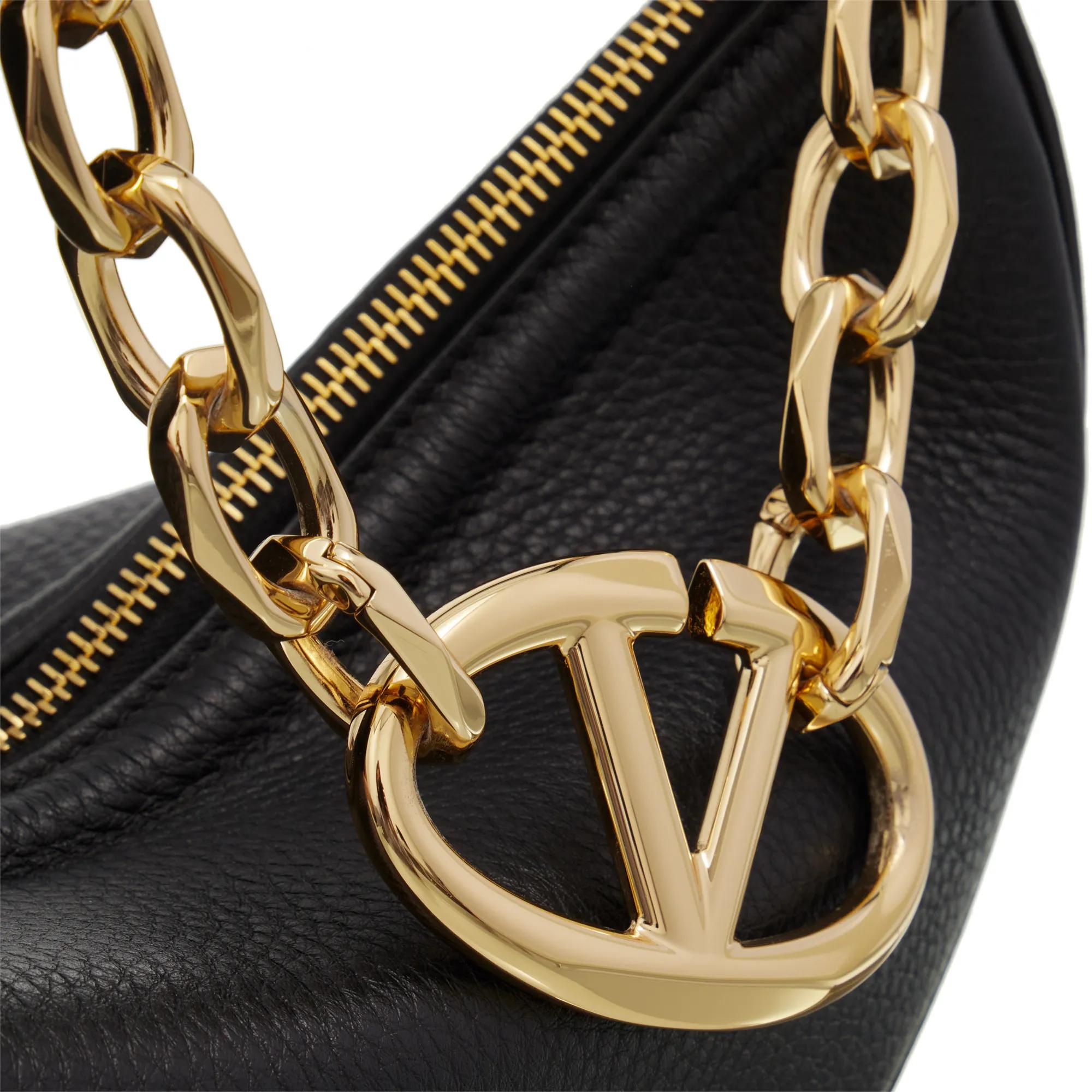 Valentino Garavani Shoppers & Totes Small Hobo Vlogo Gate in zwart