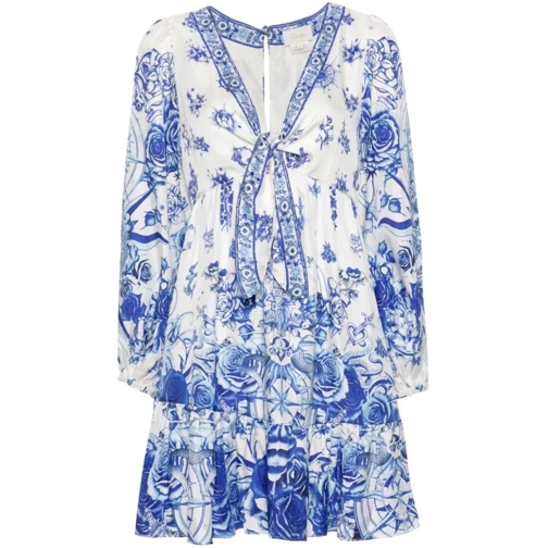 Camilla Immortal Ink White/Blue Mini Dress Blue Mini robes