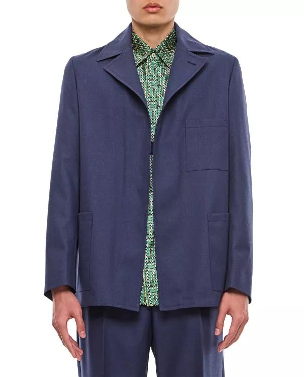 Thumbnail - Fendi - Dyed Wool Jacket - Größe 48 - blau