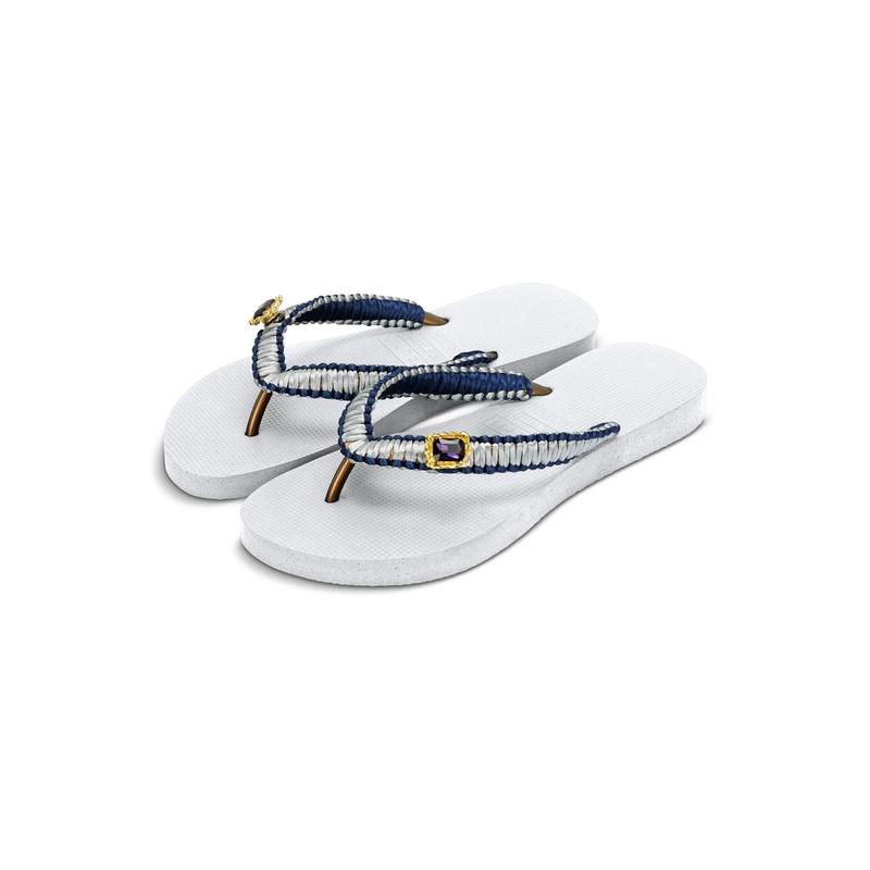 UZURII Flip Flops Zehentrenner Silver Macrame Switch weiss(Image 2)