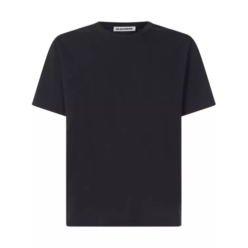 Jil Sander Navy Blue Cotton Jersey T-Shirt Black Magliette