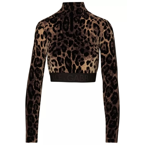 Dolce&Gabbana Leopard Turtleneck Brown 