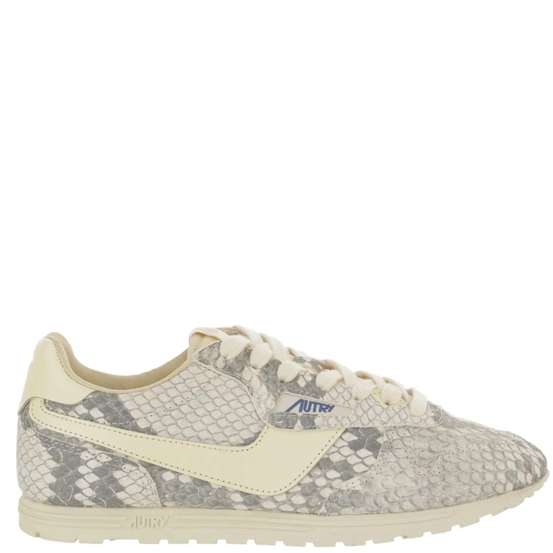 Autry International Lage-top sneaker Animal Print Sneakers With Contrast Padded Collar Neutrals