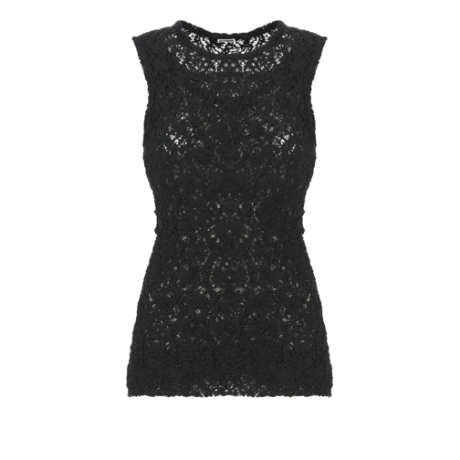 Jil Sander Blusen Black Lace Top Black