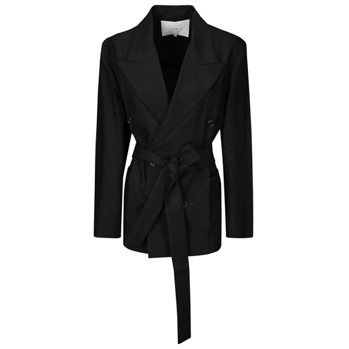 Setchu Blazer Double-Breasted Wool Blend Jacket Black