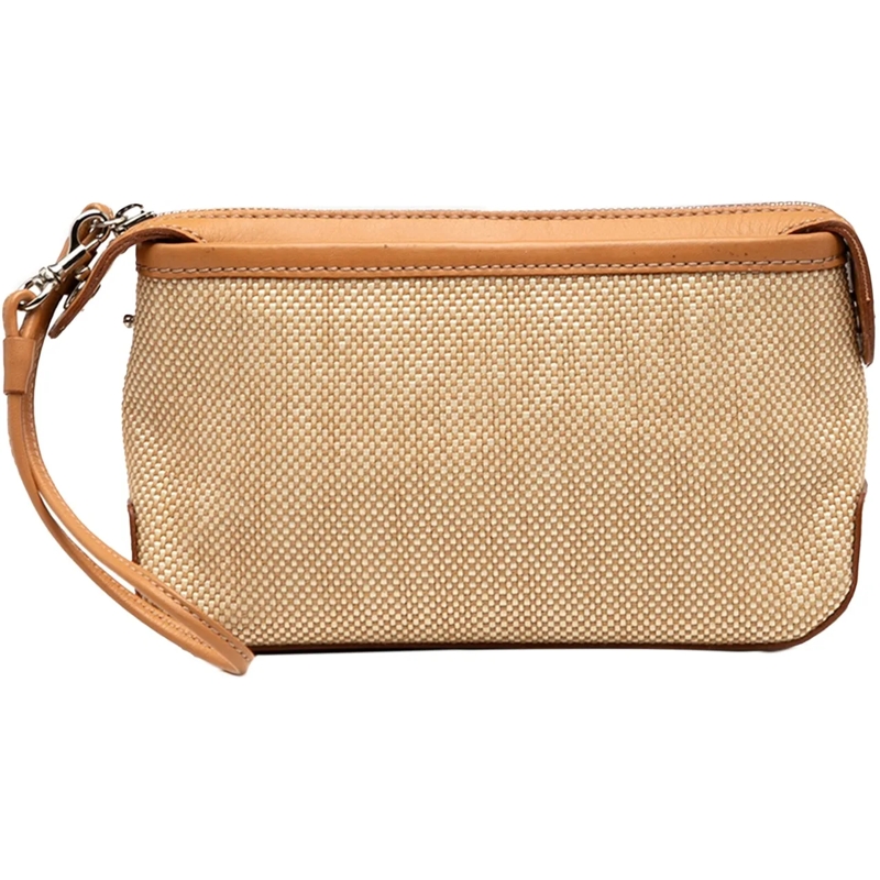 Burberry Clutch Canvas Wristlet Clutch braun