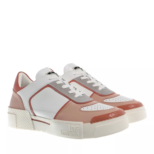 Love Moschino Sneakerd Text50 Mix Bianco Nude lage-top sneaker