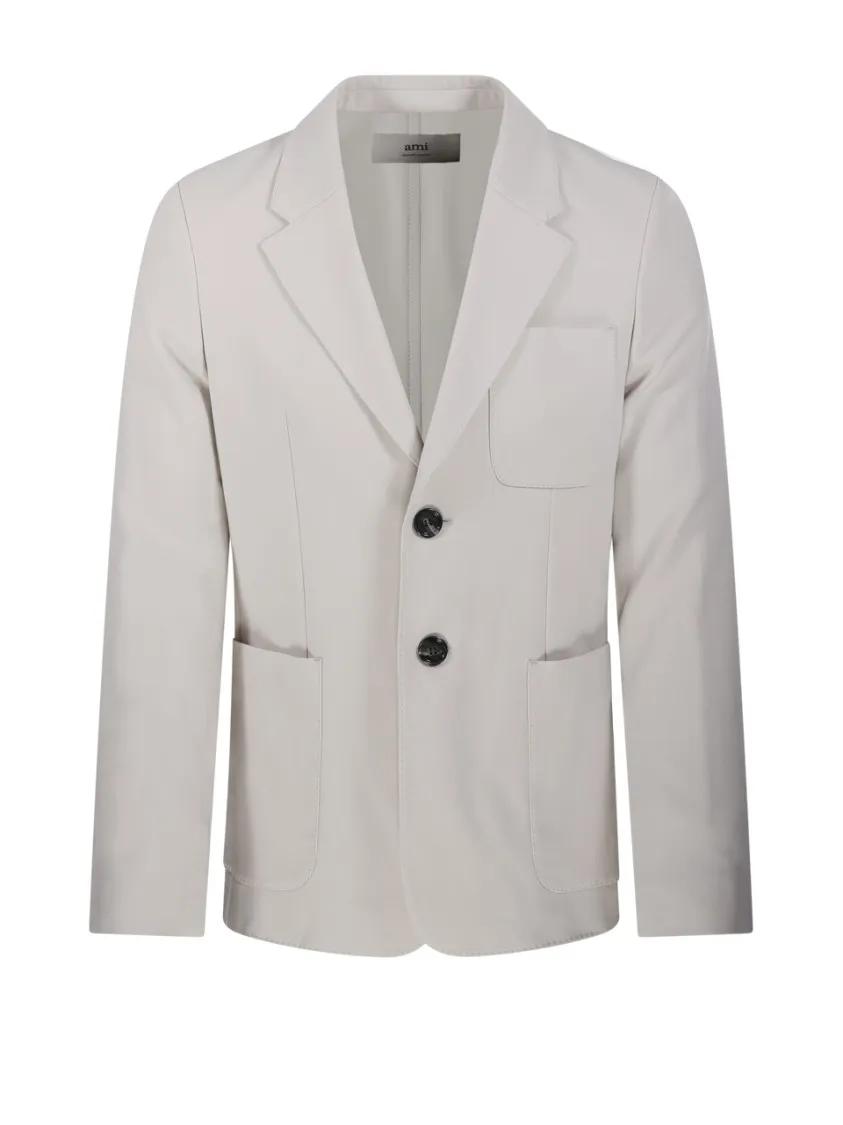 Thumbnail - AMI Paris - Tailored Two-Button Jacket With Notched Lapel - Größe 48 - beige
