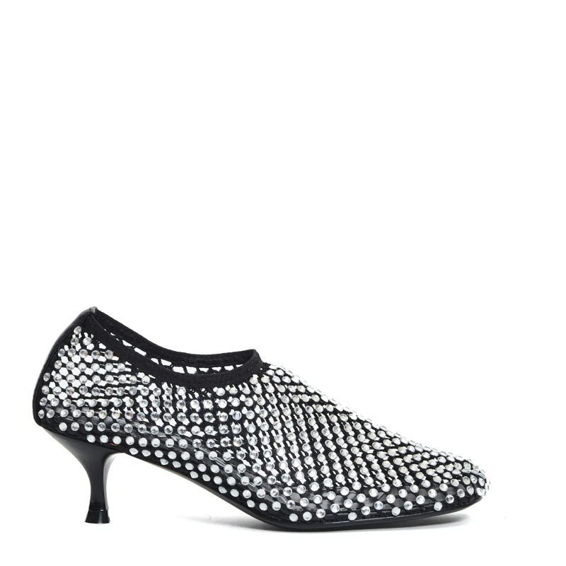 Strategia Escarpins Mesh And Rhinestone Pumps Black