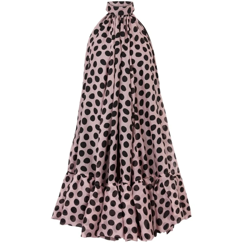 Nina Ricci Midi-jurk Rose Pink Polka Dot Dress Pink