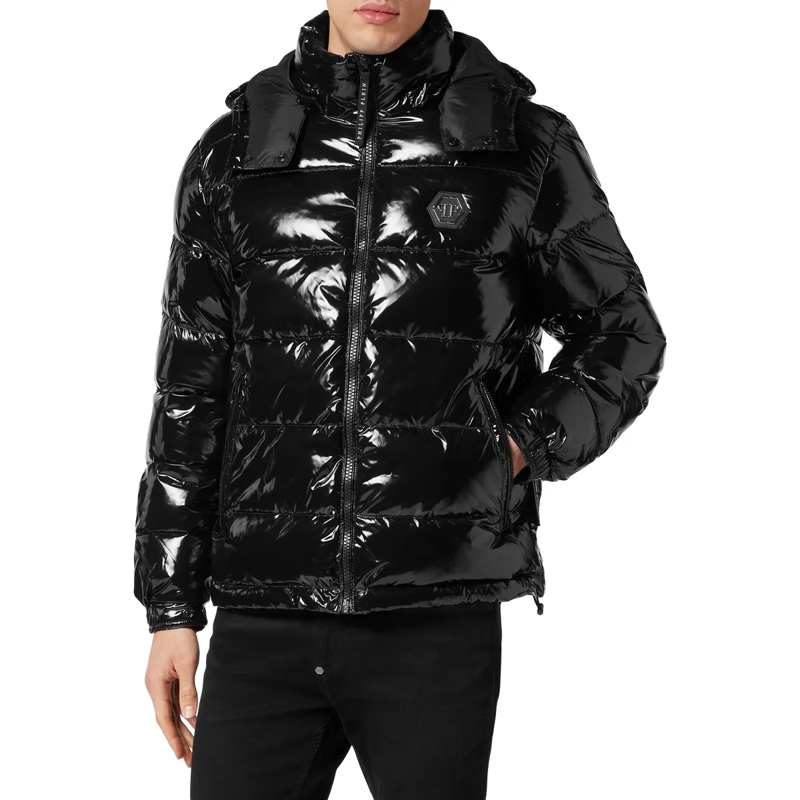 Philipp Plein Lederjacke Jacke Hexagon schwarz(Image 3)
